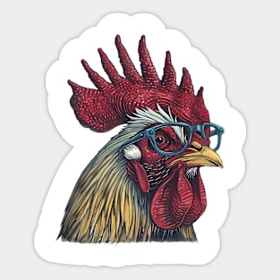 Crowing with Confidence: The Dapper Rooster! Sticker